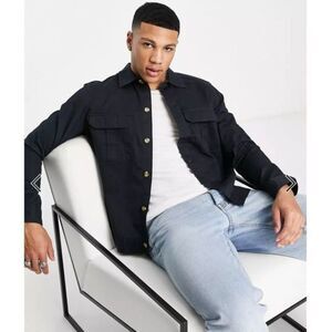 ONLY & SONS Twill‎ Overshirt in Navy Sz Lg